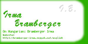 irma bramberger business card